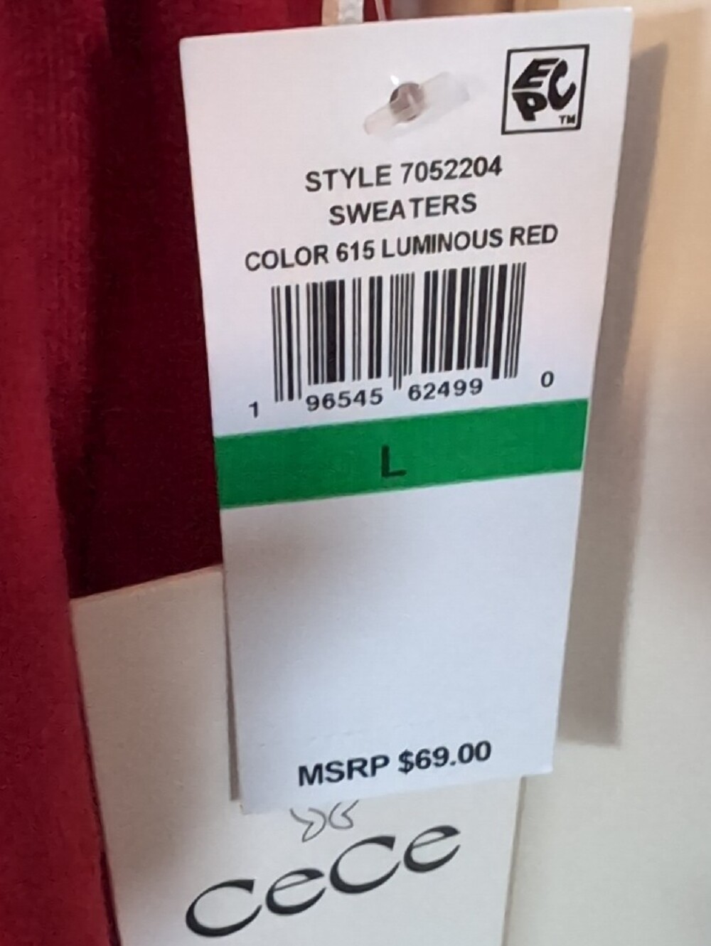 CeCe Raspberry Ruffle Mock Neck Sweater - Picture 3 of 3